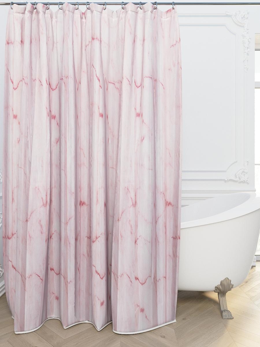 фото Штора для ванной sv-pt-18007-1b розовый мрамор 180*200 аквалиния