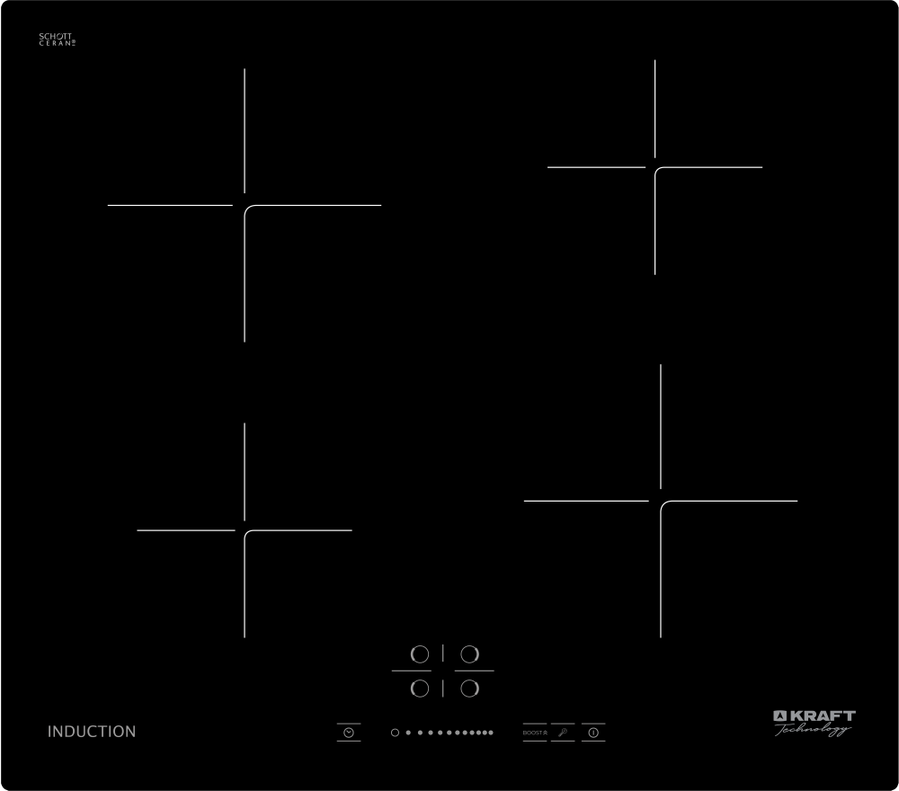 фото Встраиваемая варочная панель индукционная kraft tch-ihk7008