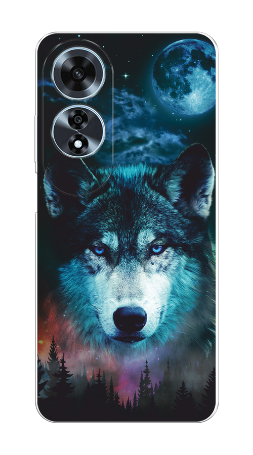 

Чехол на Oppo A60 "Лунный волк", Бирюзовый;розовый;синий, 2516950-1