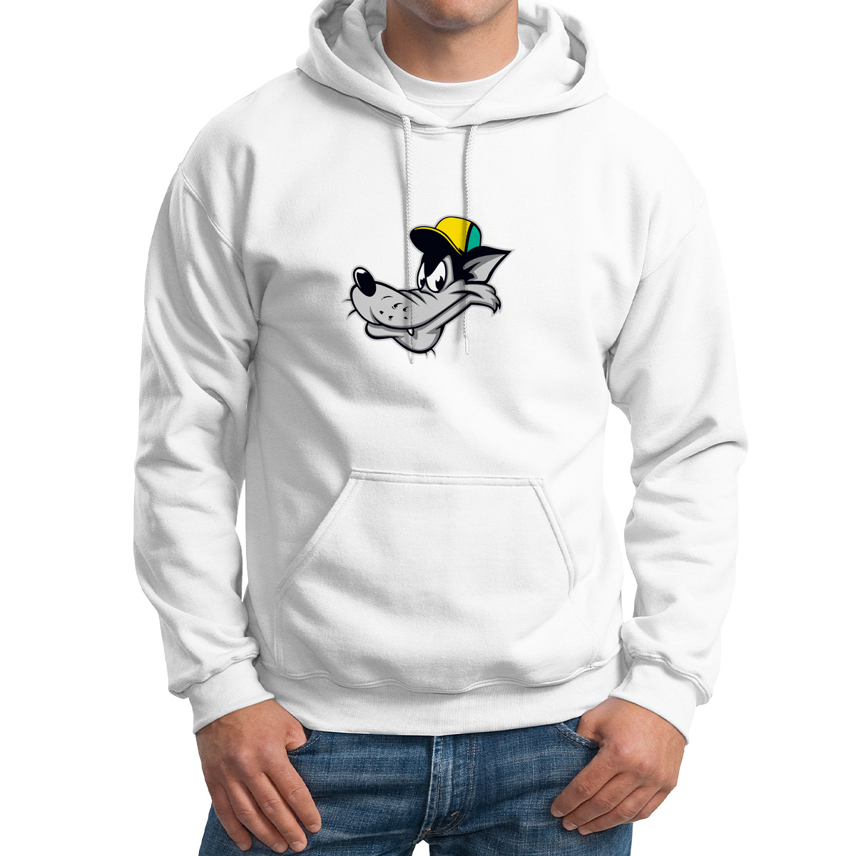 

Худи унисекс CoolPodarok Животные.Волк белое 54 RU, CX54M0541609