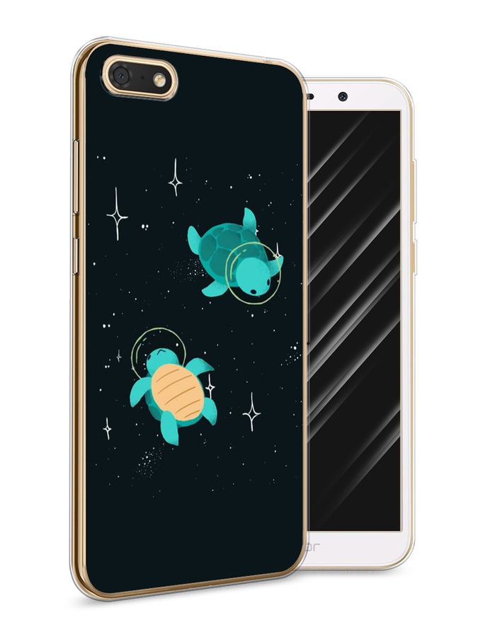 

Чехол Awog на Honor 7A "Черепашки космонавты", Черный;синий, 65250-4