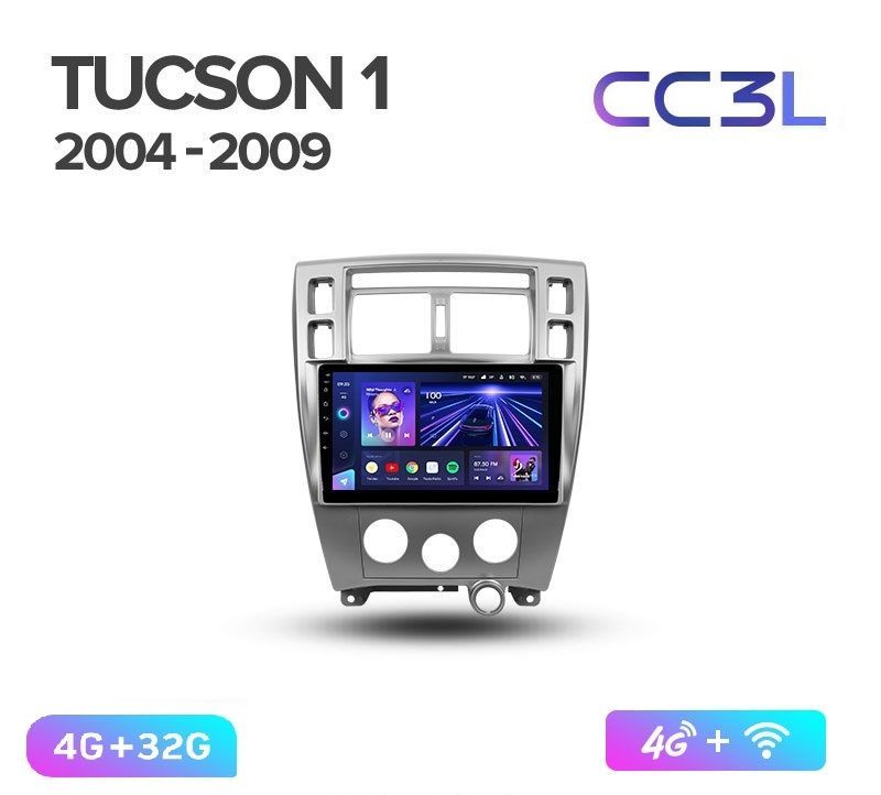 

Магнитола TEYES HYUNDAI TUCSON 2004-2009 г. CC3L 4/32ГБ Android 10, IPS экран, DSP, 4G мод, сс3л туксон 4-9