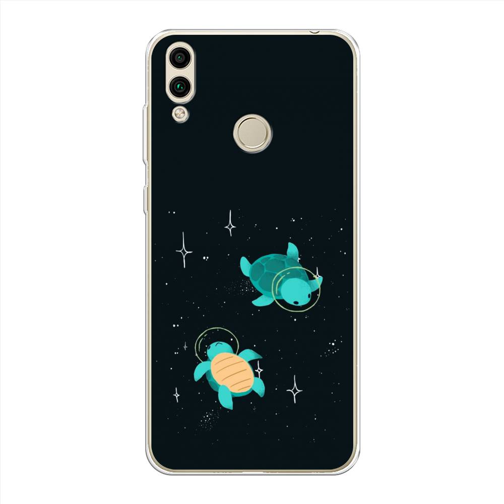 

Чехол Awog на Honor 8C "Черепашки космонавты", Черный;синий, 67150-4