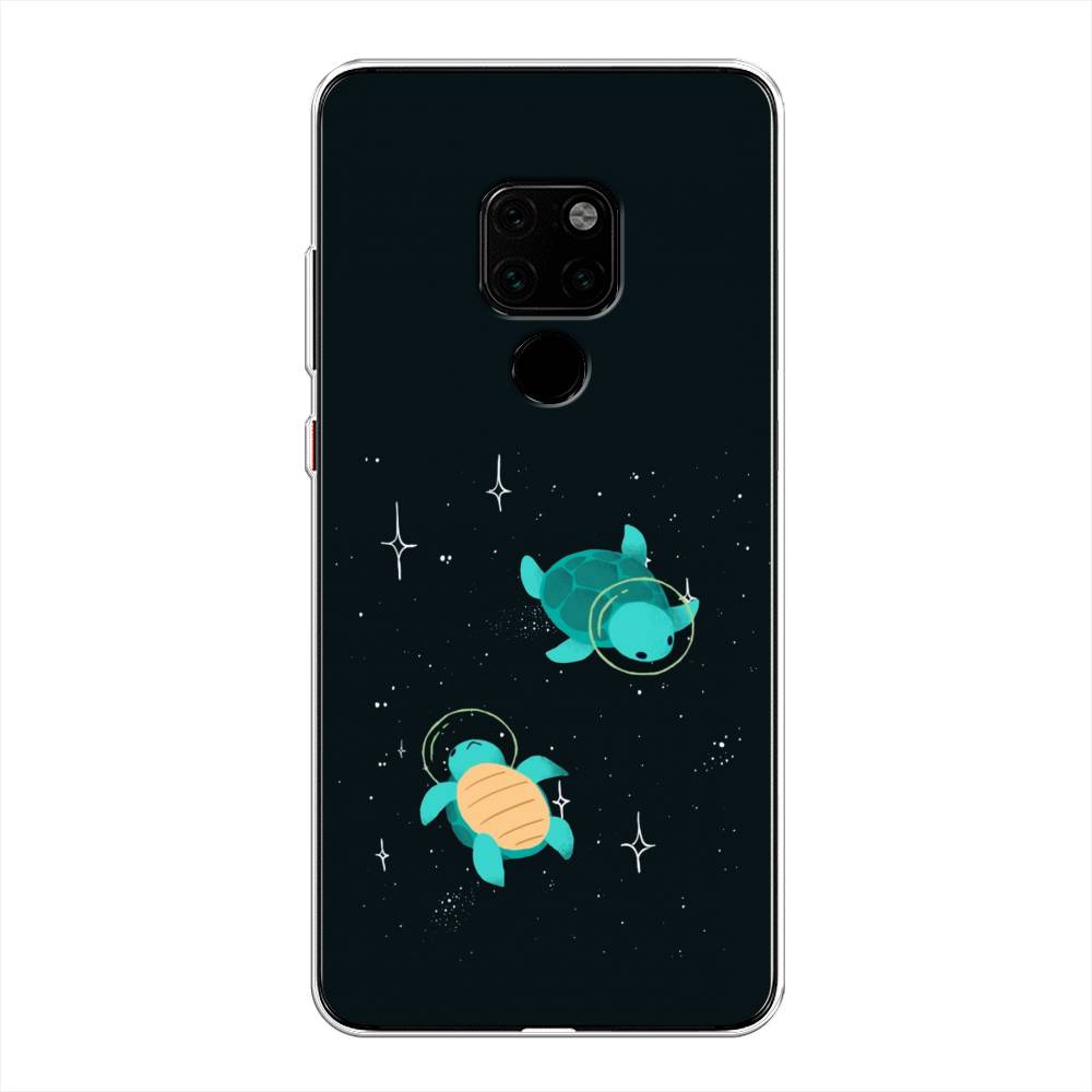 

Чехол Awog на Huawei Mate 20 "Черепашки космонавты", Черный;синий, 66850-4