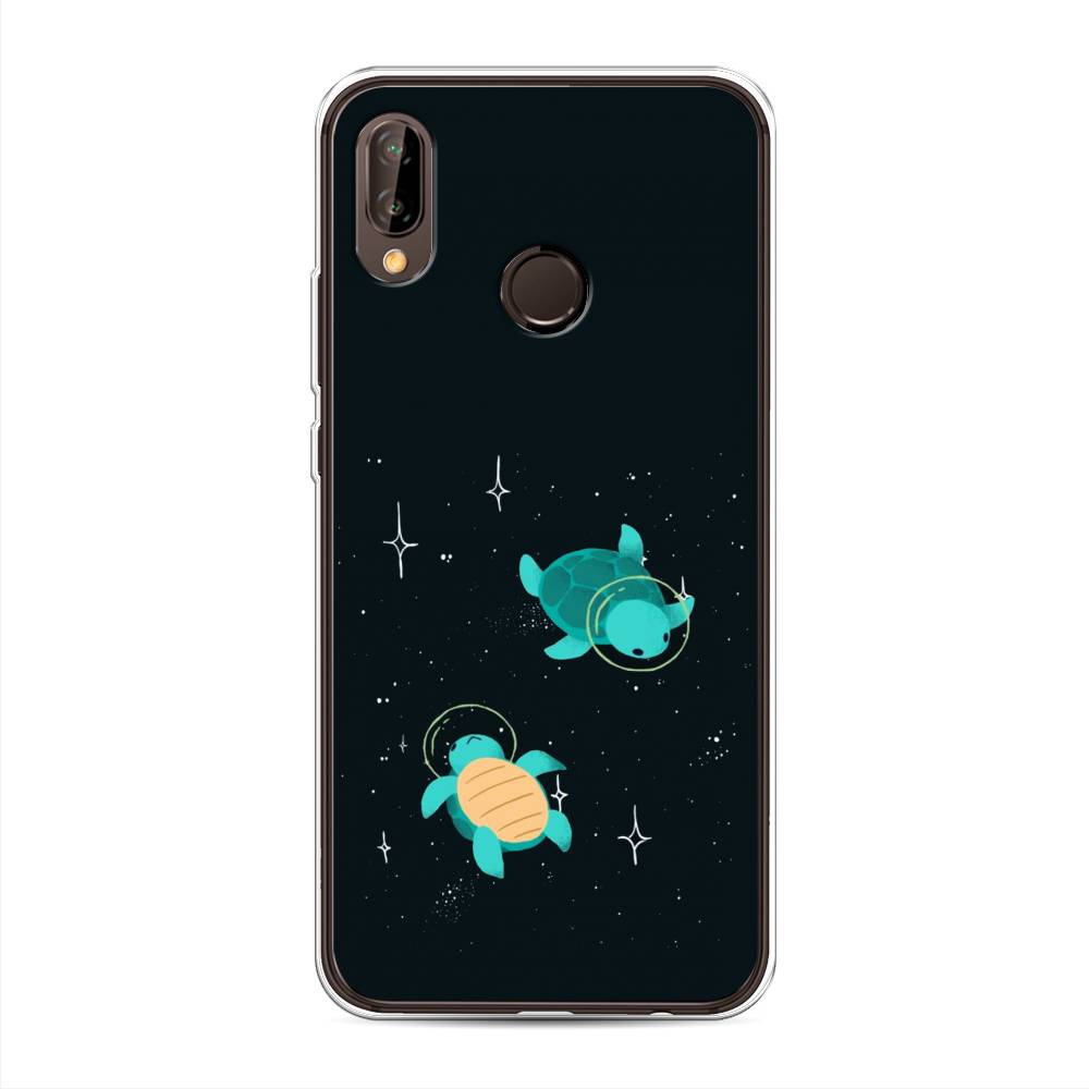 

Чехол Awog на Huawei Nova 3 "Черепашки космонавты", Черный;синий, 66150-4