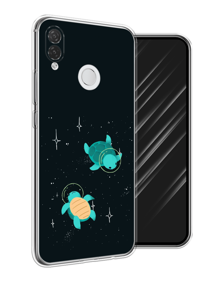 

Чехол Awog на Huawei P Smart Plus "Черепашки космонавты", Черный;синий, 68250-4