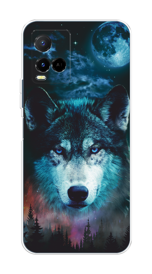 

Чехол на Vivo Y21e "Лунный волк", Бирюзовый;розовый;синий, 266350-1