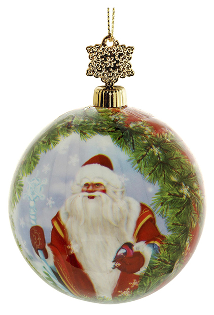 

Шар на ель Santa's World дед мороз улыбающийся 6,5 см белый 1 шт., дед мороз улыбающийся