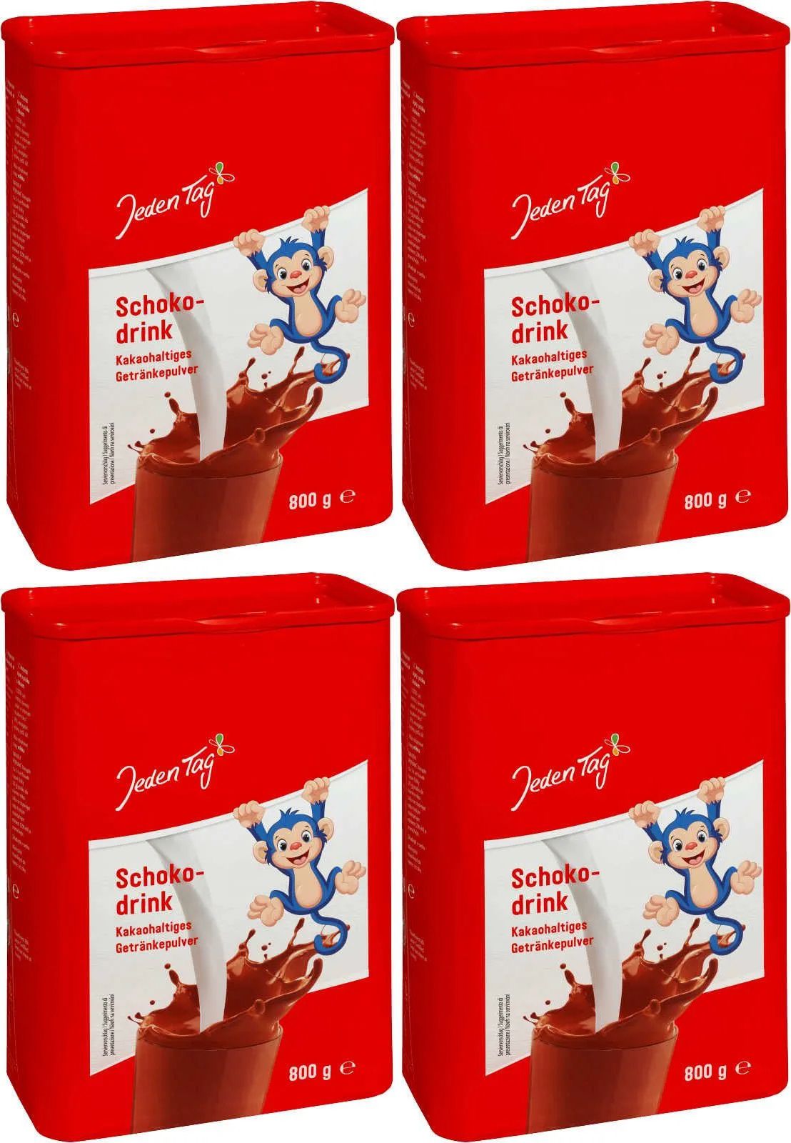 

Шоколадный напиток Jeden Tag Schoko-drink, 800 г х 4 шт, jeden-schoko800-4