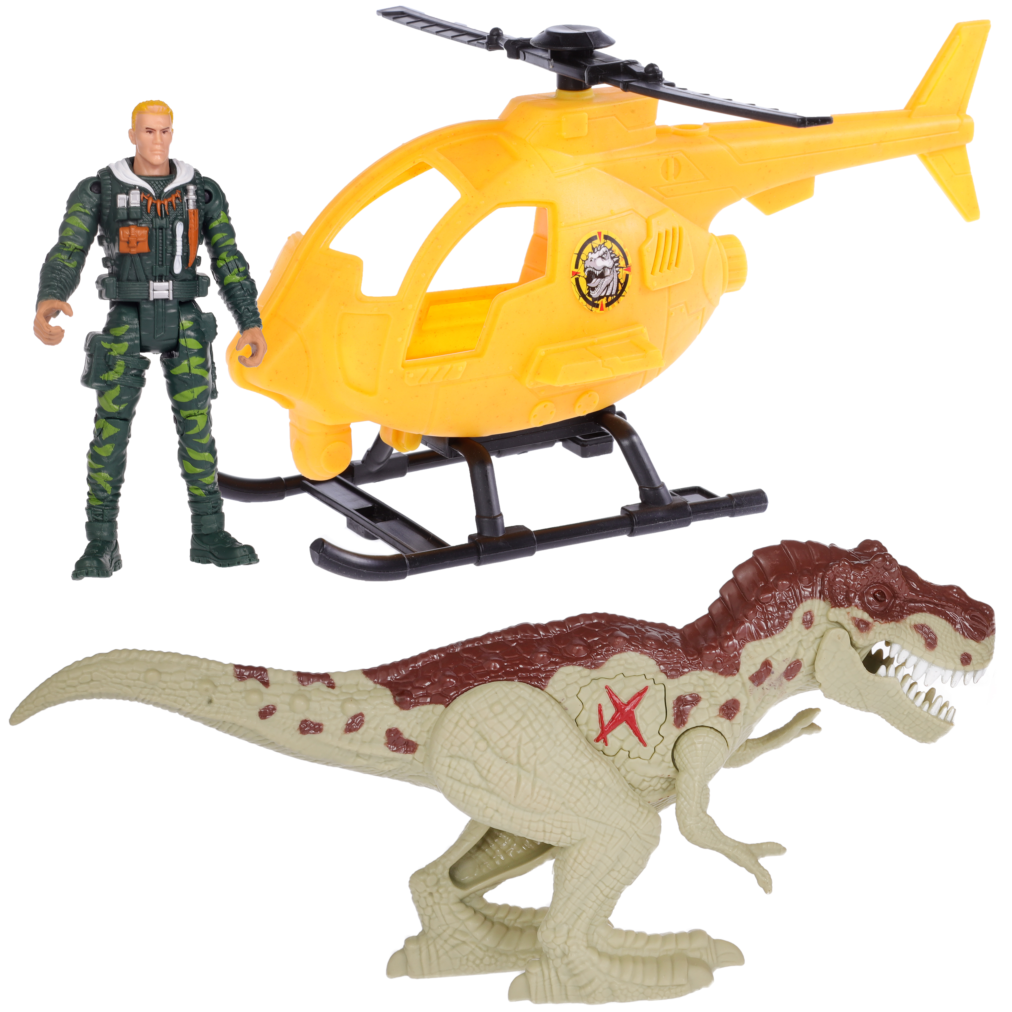 фото Игровой набор chap mei охота на тираннозавра на вертолёте, свет, звук