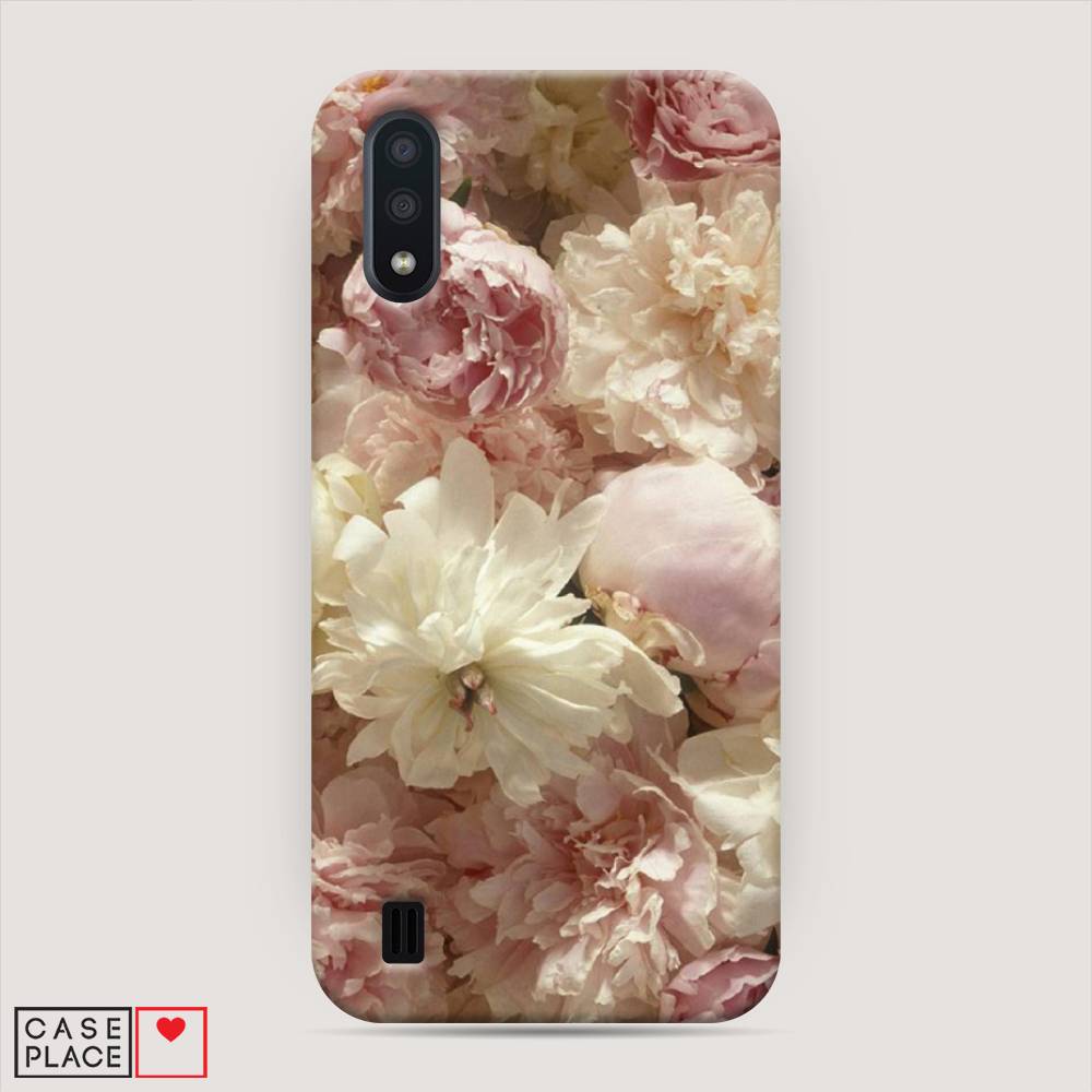 

Пластиковый чехол "Пионы светлые" на Samsung Galaxy A01