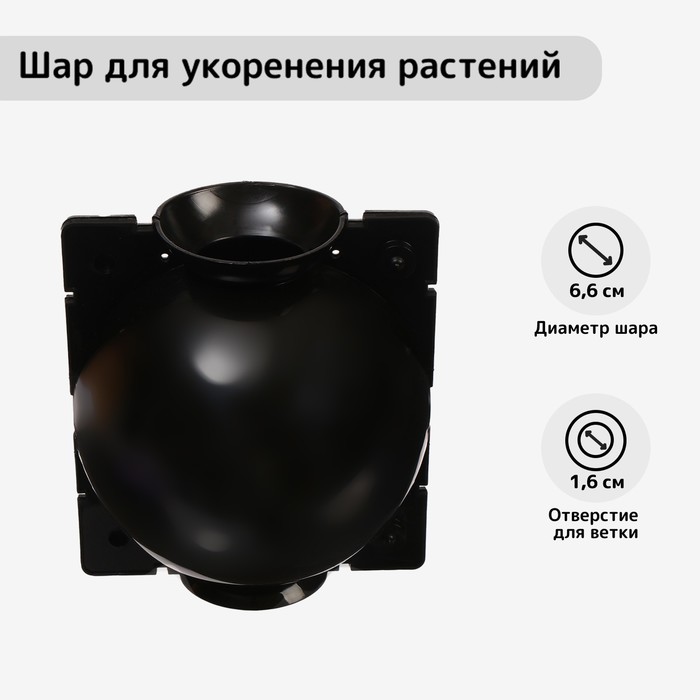 

Шар для укоренения растений d 6,6 см, под ветку, 1,6 см, черный