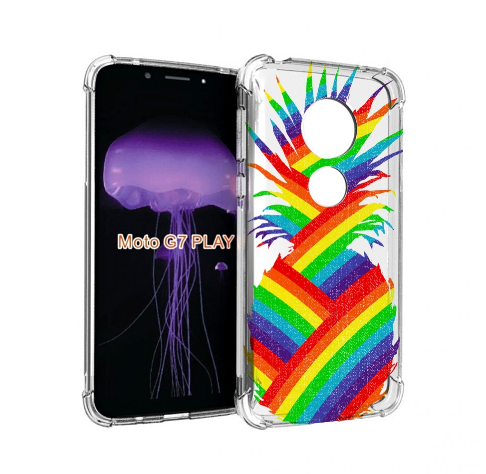 

Чехол MyPads радужный ананас для Motorola Moto G7 Play, Прозрачный, Tocco