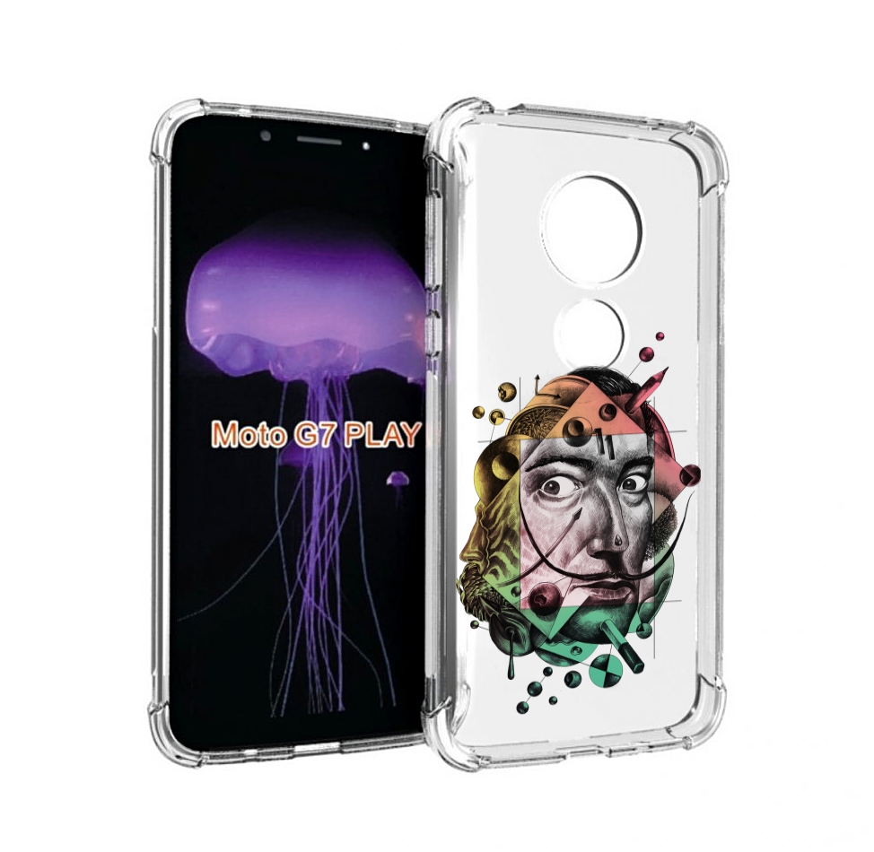 

Чехол MyPads разноцветное лицо абстракция для Motorola Moto G7 Play, Прозрачный, Tocco