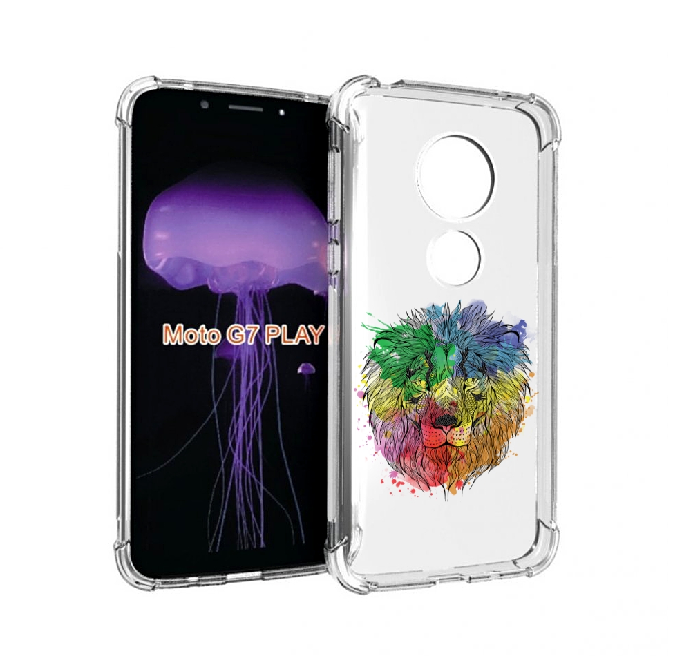 

Чехол MyPads разноцветный гордый лев для Motorola Moto G7 Play, Прозрачный, Tocco