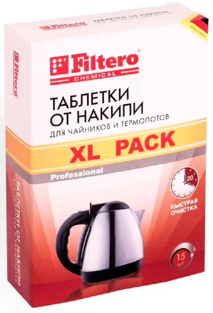 

Очиститель от накипи FILTERO Арт.609, для чайников, 15 шт