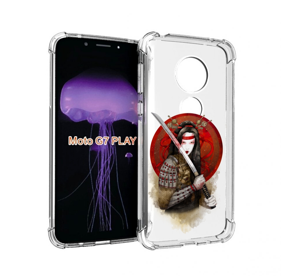 

Чехол MyPads рисованная девушка с катаной для Motorola Moto G7 Play, Прозрачный, Tocco