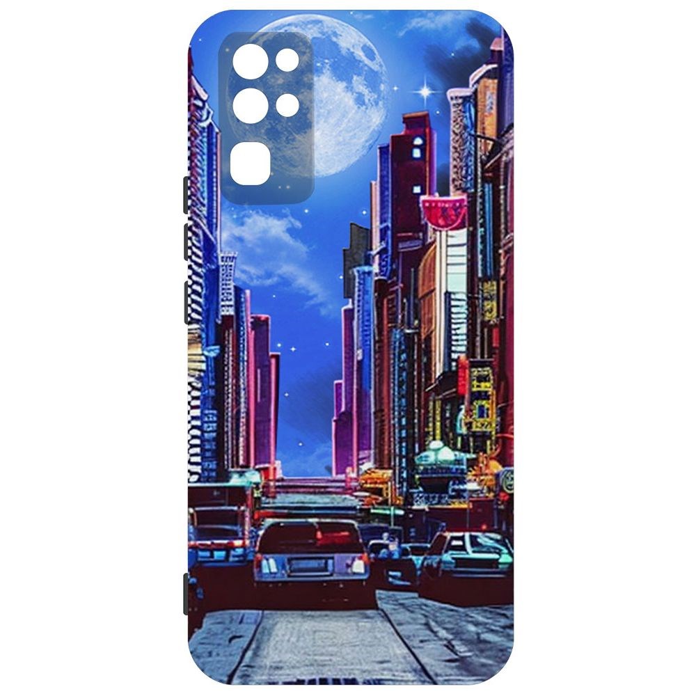 

Чехол-накладка Софт Ночной город для Honor 30, Черный