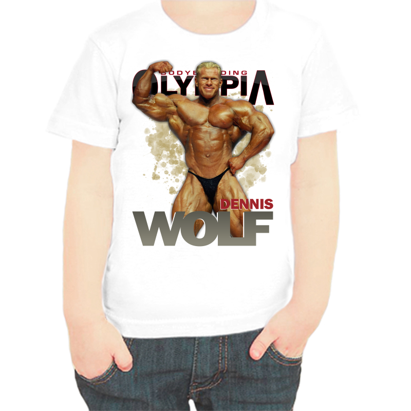 

Футболка мальчику белая 24 р-р bodibilding olimpia dennis wolf 2, Белый, fdm_dennis_wolf_2