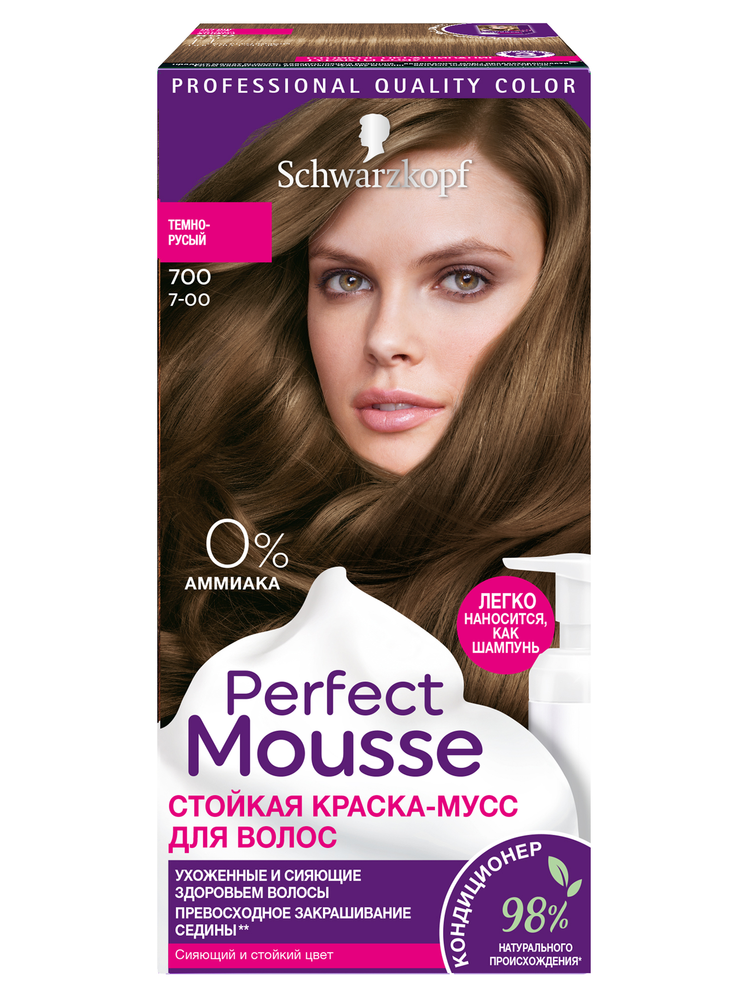 фото Стойкая краска-мусс perfect mousse для укладки волос, 700 92,5 мл schwarzkopf