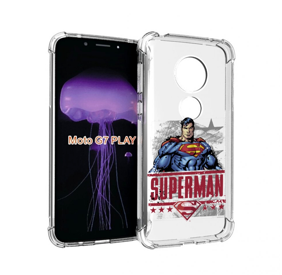 

Чехол MyPads рисунок супермен для Motorola Moto G7 Play, Прозрачный, Tocco