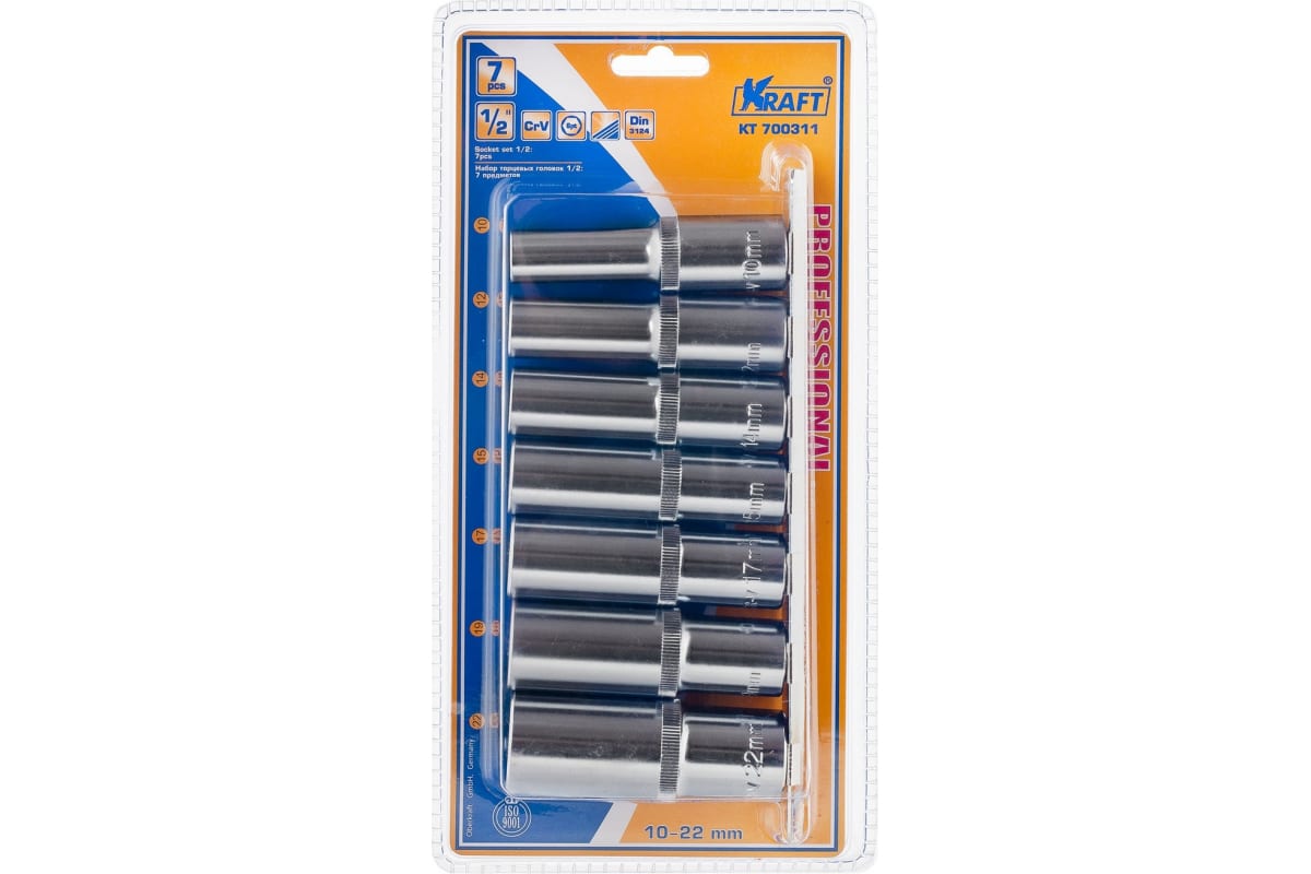 

Набор Головок Торцевых 1/2dr Высокие 7 Шт. 10-22 Kraft арт. KT700311