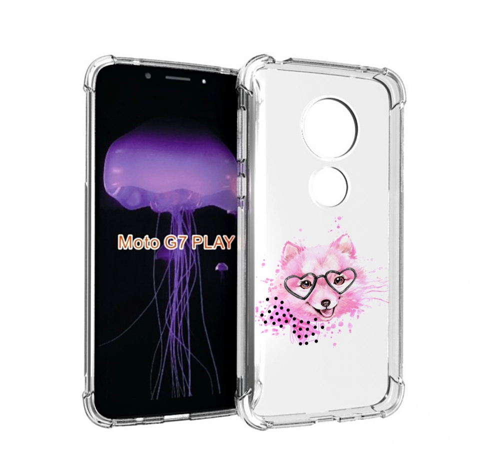 

Чехол MyPads розовый волченок для Motorola Moto G7 Play, Прозрачный, Tocco