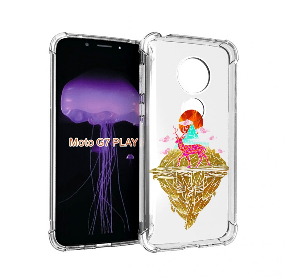 

Чехол MyPads розовый олень абстракция для Motorola Moto G7 Play, Прозрачный, Tocco