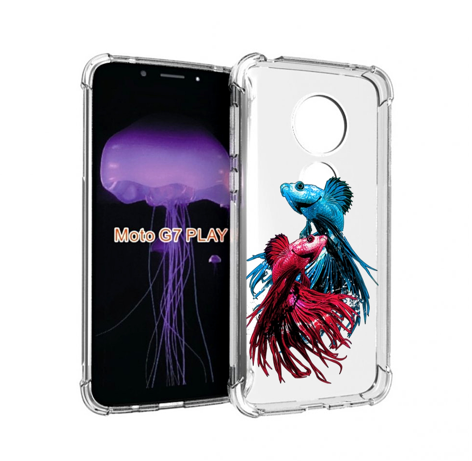 

Чехол MyPads рыбы петушки для Motorola Moto G7 Play, Прозрачный, Tocco