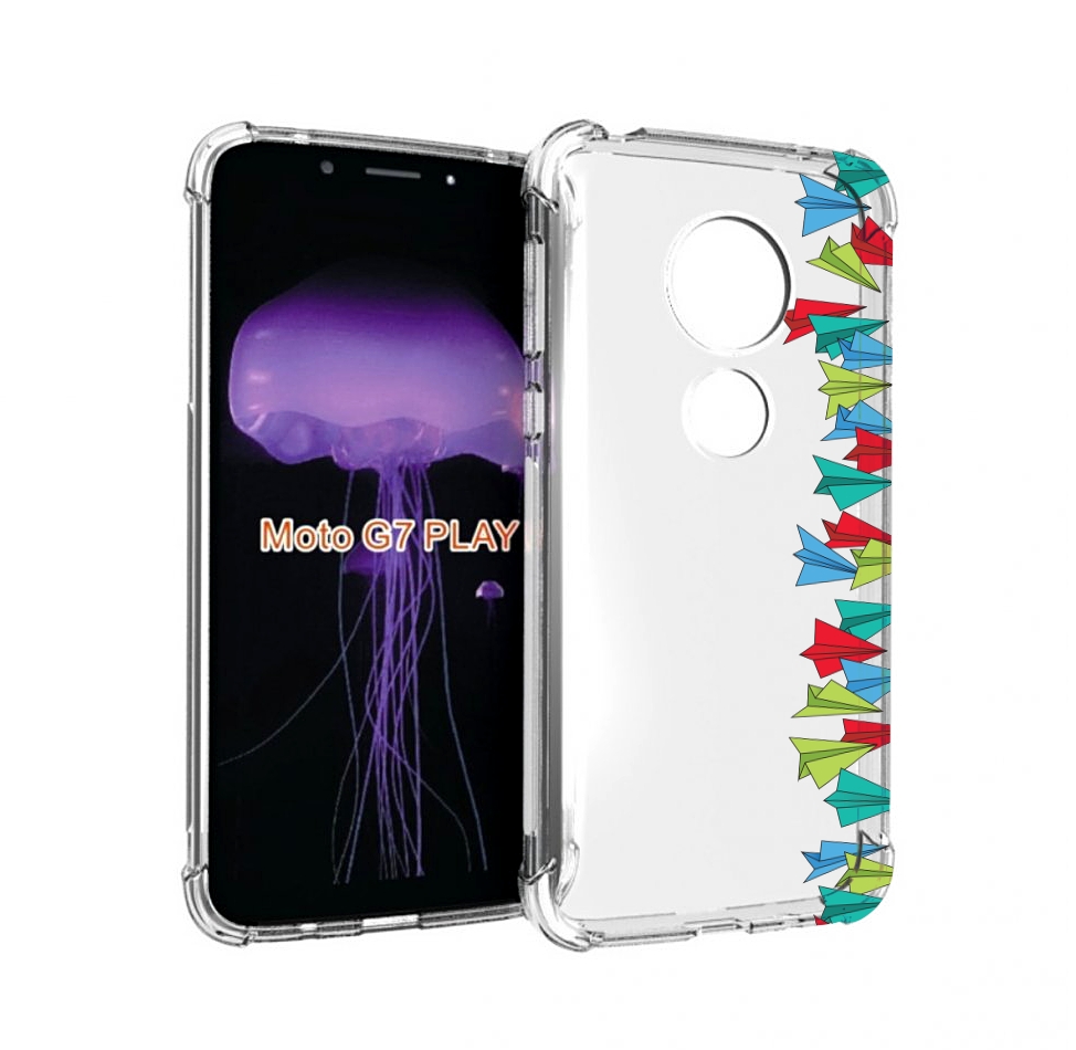 

Чехол MyPads самолетики из листочков для Motorola Moto G7 Play, Прозрачный, Tocco