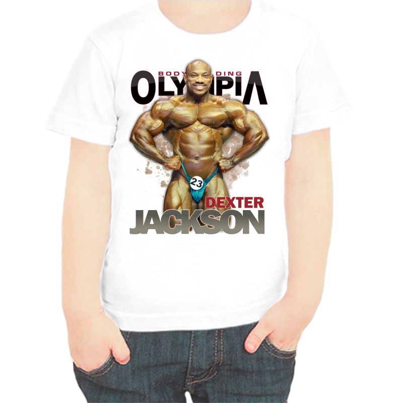 

Футболка мальчику белая 28 р-р bodibilding olimpia dexter jackson, Белый, fdm_dexter_jackson