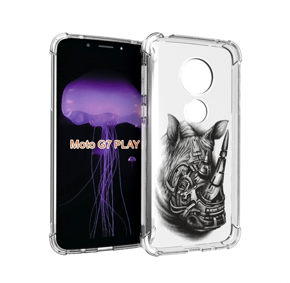 

Чехол MyPads стальной носорог для Motorola Moto G7 Play, Прозрачный, Tocco