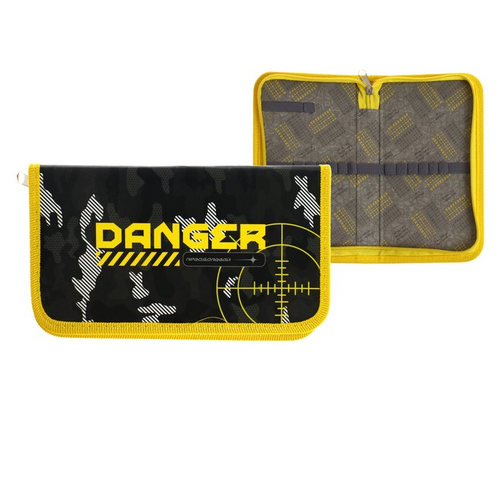 

Пенал 1 секция Calligrata, 115 х 205 мм, Danger, ламинированный картон