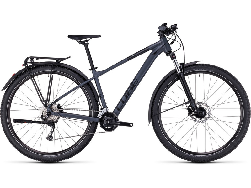 Горный велосипед Cube Aim SLX Allroad 29, год 2023, цвет Серебристый-Черный, ростовка 22
