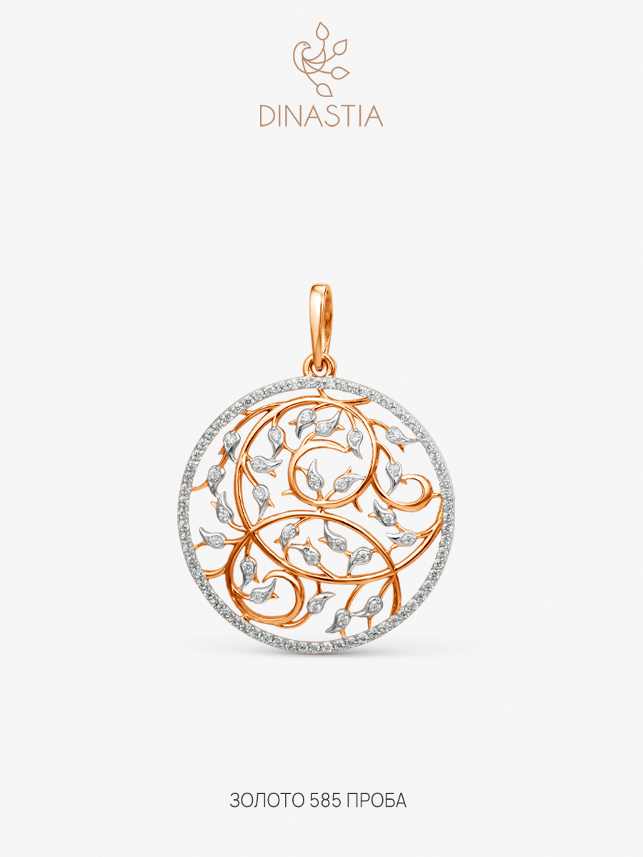 

Кулон из золота DINASTIA.GOLD 100228, фианит, 100228