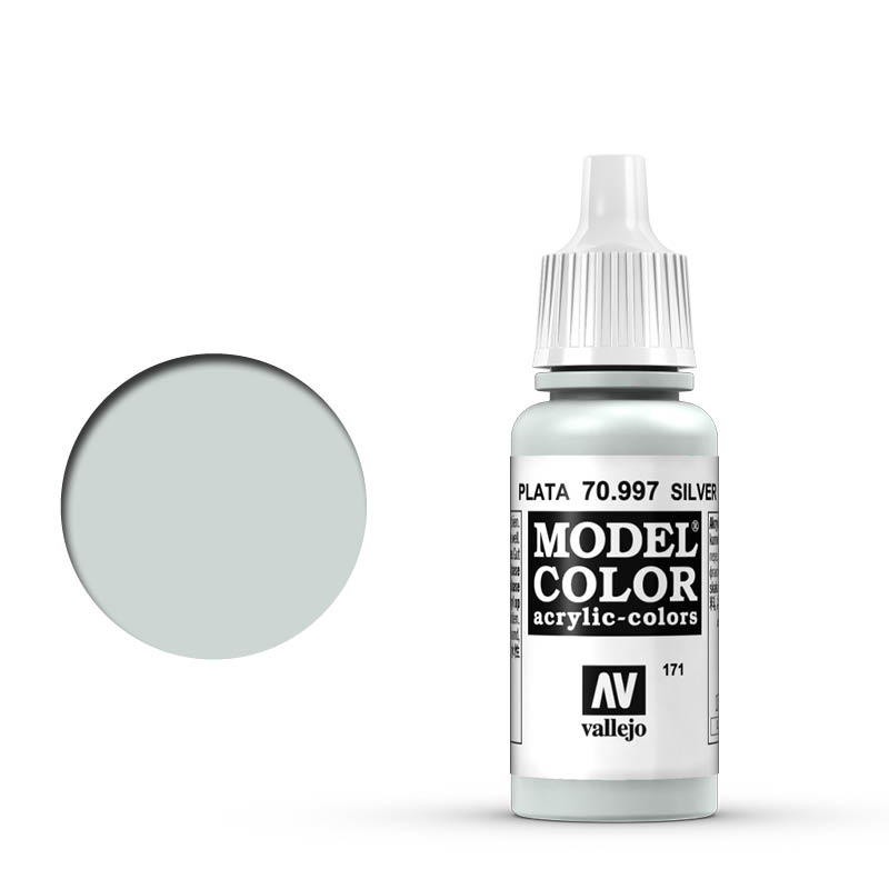 

Краска акриловая Vallejo серии Model Color Silver металлик, 17 мл, 70997, Silver