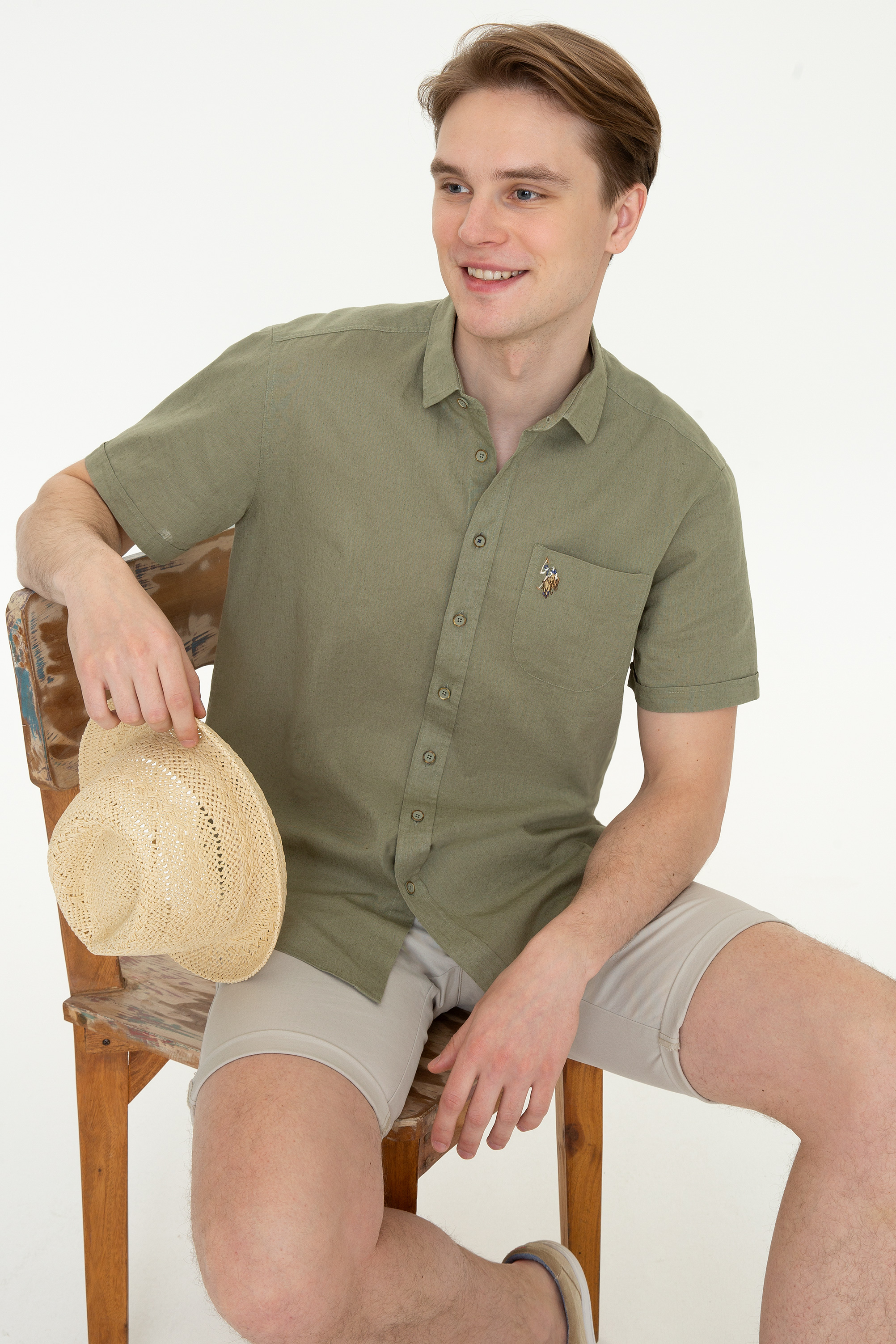 

Рубашка мужская U.S. POLO Assn. G081SZ0040ELFY021Y хаки XL, G081SZ0040ELFY021Y