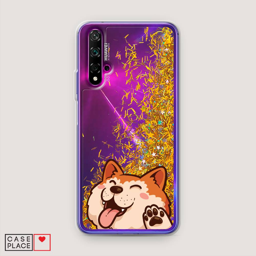 

Чехол Awog на Huawei Nova 5T "Акита-ину машет", Разноцветный, 610590-1