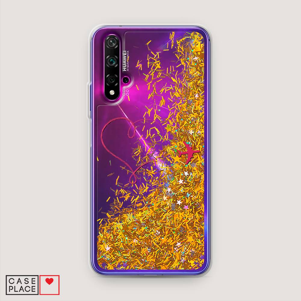 

Чехол Awog на Huawei Nova 5T "Сердце и самолет", Разноцветный, 610590-1