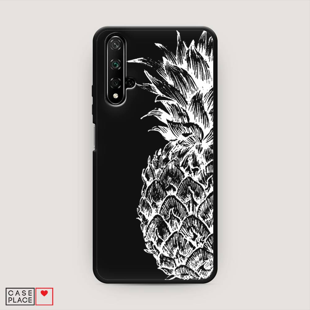 

Чехол Awog на Huawei Nova 5T "Ананас графика белая", Разноцветный, 610552-1