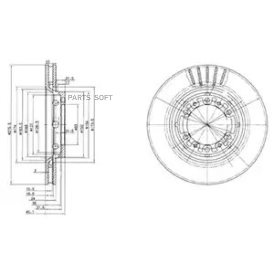 

Тормозной диск DELPHI комплект 1 шт. bg3115