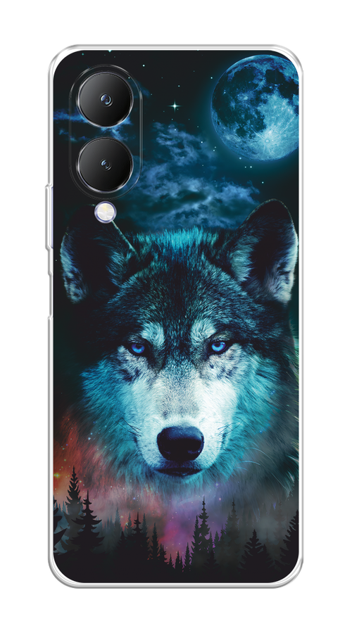 

Чехол на Vivo Y17s "Лунный волк", Бирюзовый;розовый;синий, 269850-1