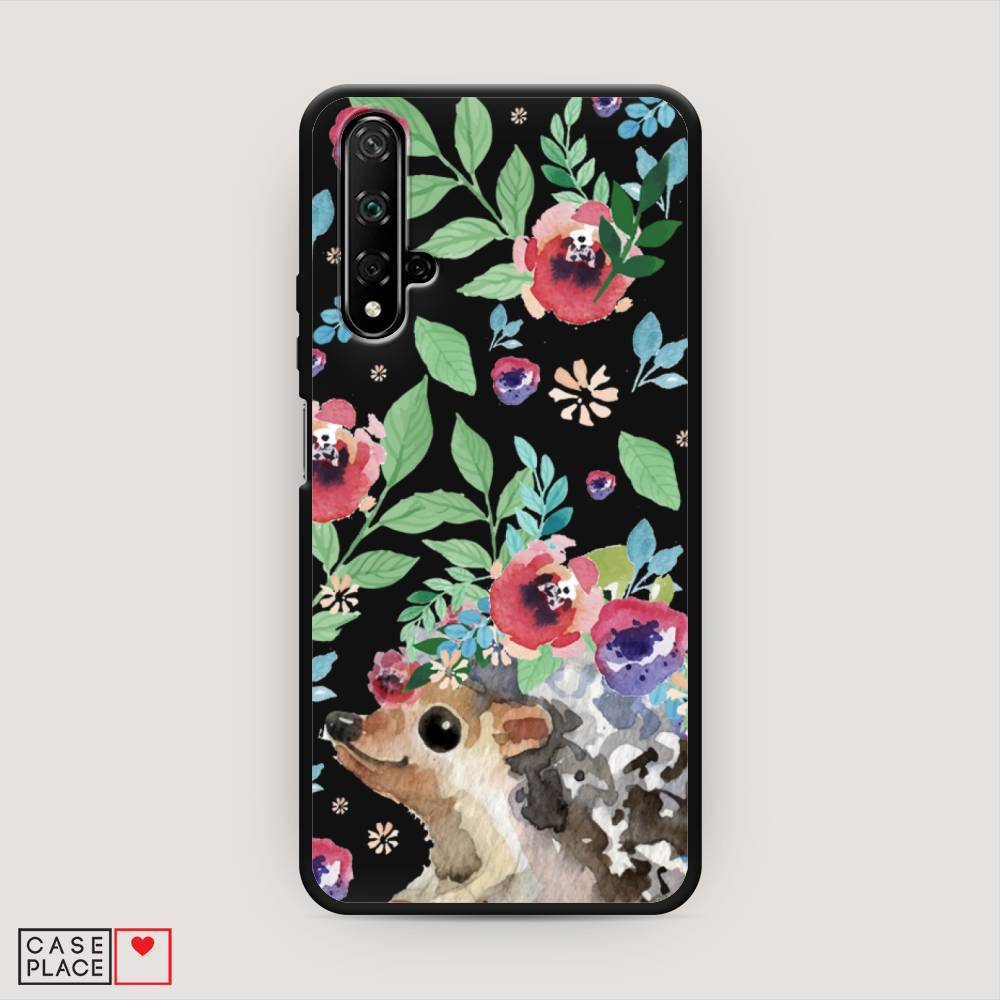 

Чехол Awog на Huawei Nova 5T "Ежик в цветах акварель", Разноцветный, 610552-1