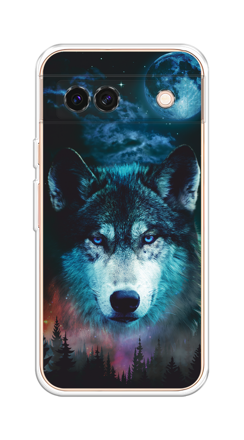 

Чехол на Google Pixel 8A "Лунный волк", Бирюзовый;розовый;синий, 271750-1