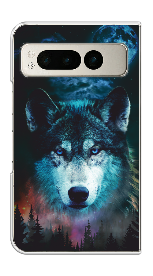 

Чехол на Google Pixel Fold "Лунный волк", Бирюзовый;розовый;синий, 271850-1