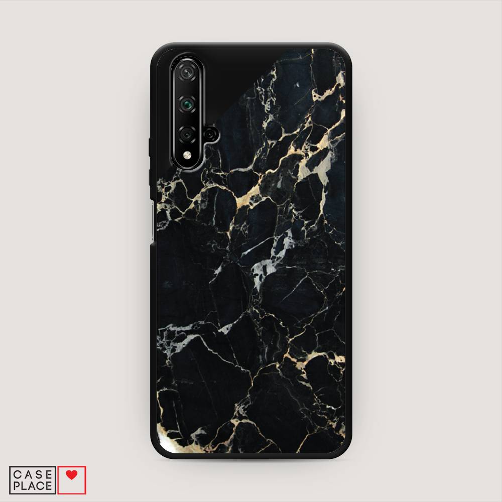 фото Чехол awog "черный мрамор уголок" для huawei nova 5t
