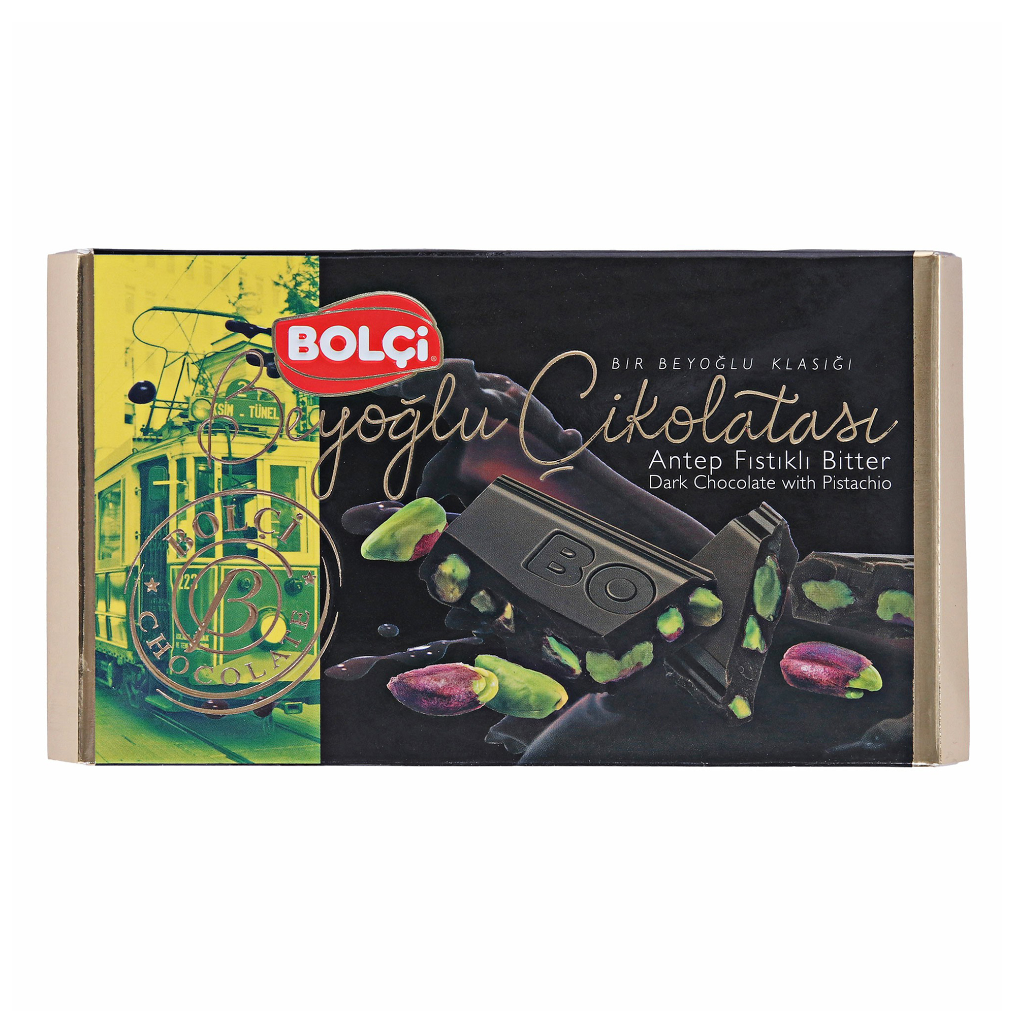 

Шоколад Bolci темный с цельной фисташкой 150 г