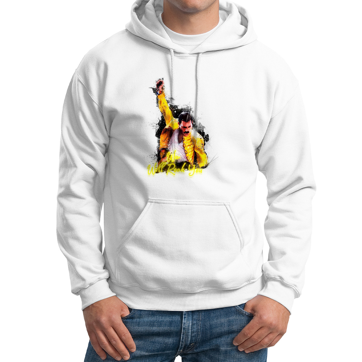

Худи унисекс CoolPodarok Легенда We Will Rock You белое 54 RU, CX54M0541699