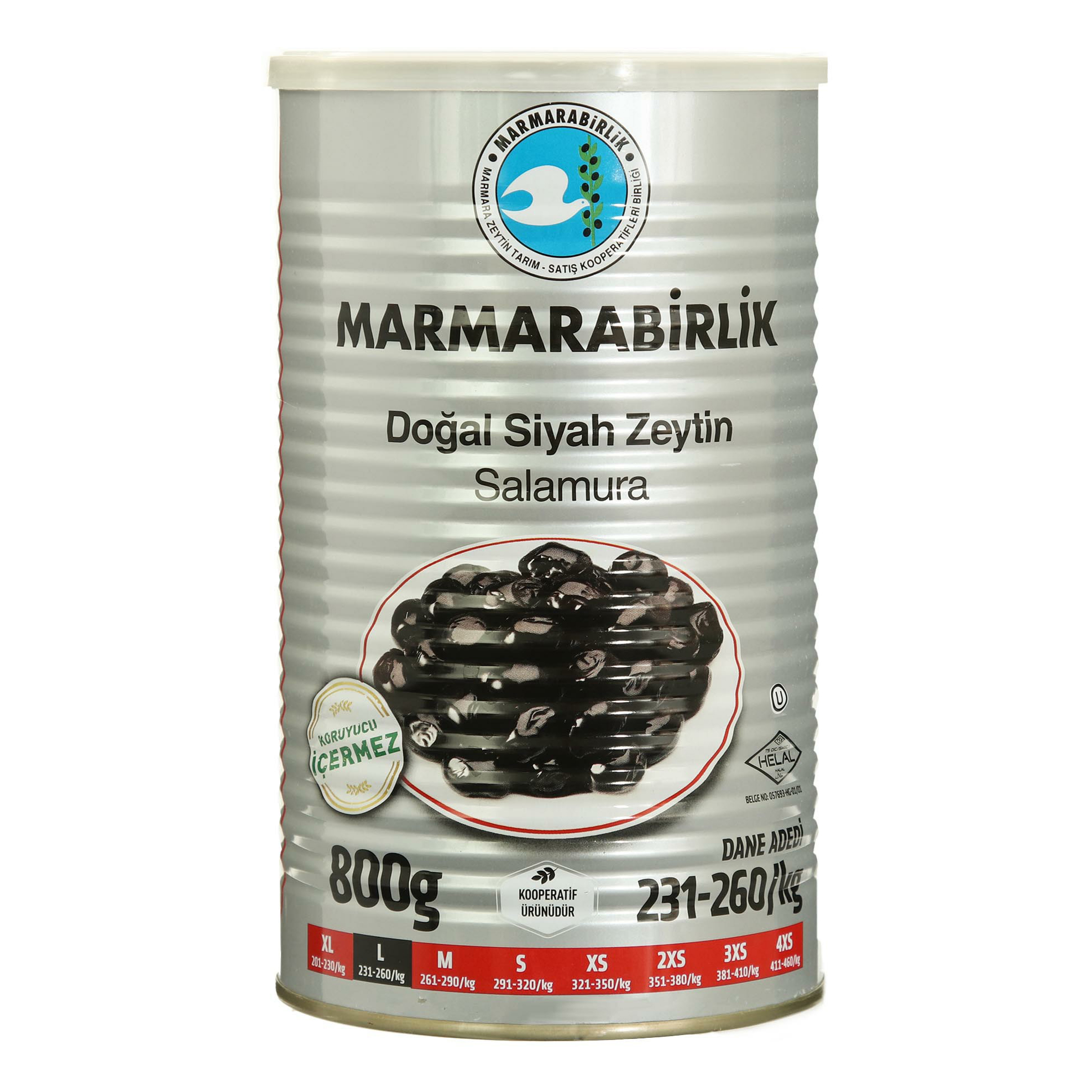 

Оливки Marmarabirlik Hiper Salumara 231-260 L 800 г