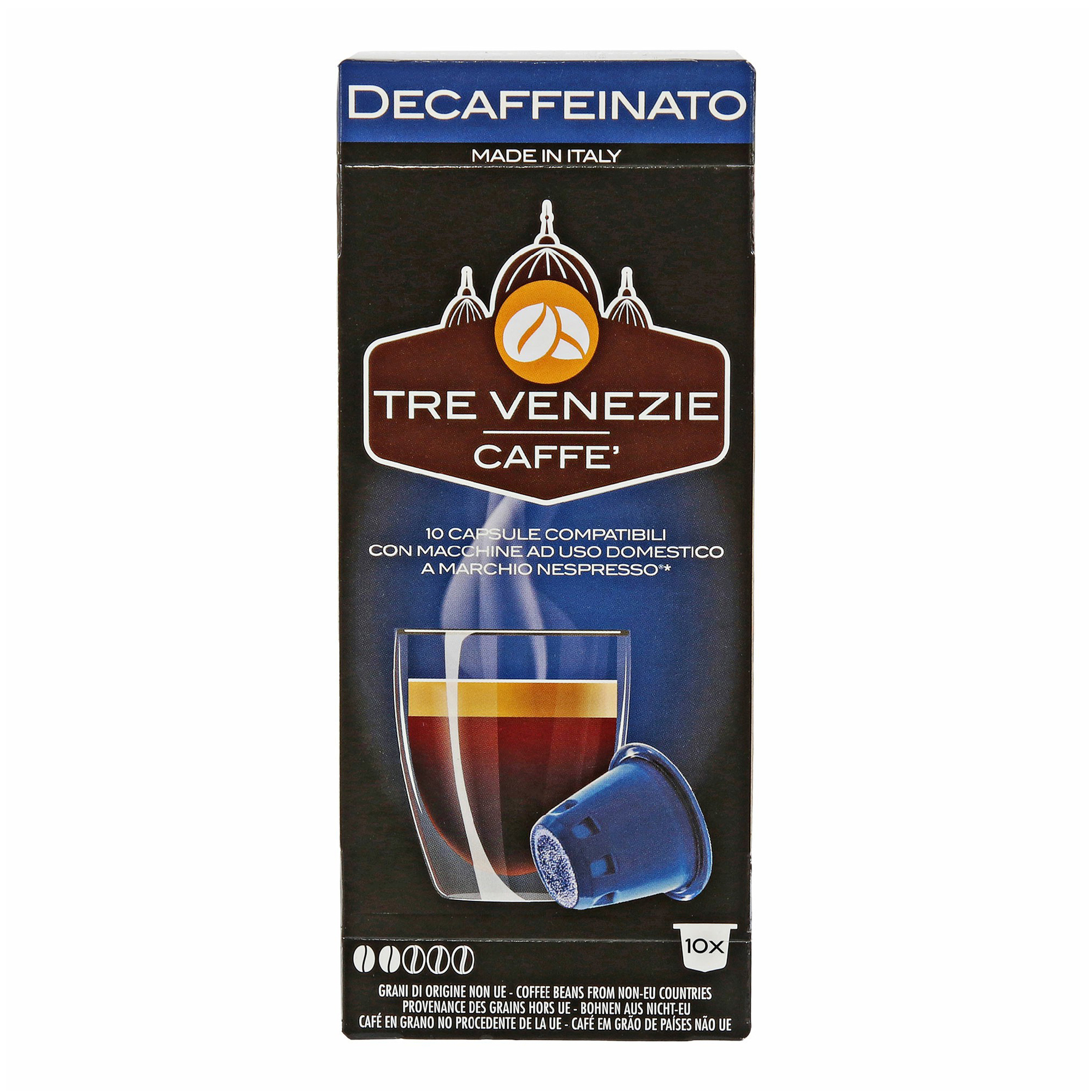 Кофе Tre Venezie Caffe Decaffeinato в капсулах 700 г 10 шт